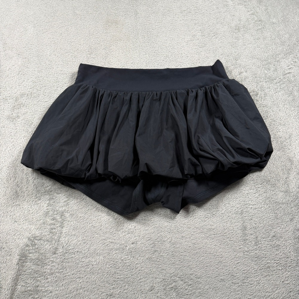 Free People Movement Skort Women Medium Black Bubble Hem Athletic Activewear
